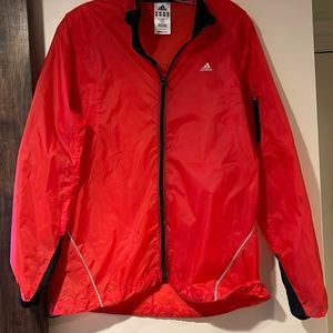 Adidas bright red-orange wind breaker
